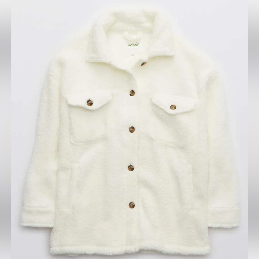 🤍Aerie White Fleece Jacket